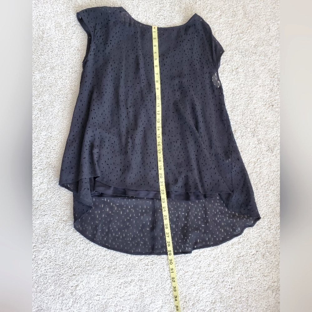 Eileen Fisher Short sleeve black silk blouse